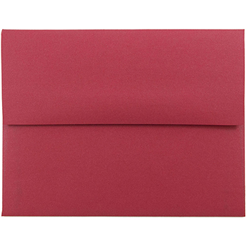JAM Paper A2 Metallic Invitation Envelopes, 4 3/8&quot; x 5 3/4&quot;, Jupiter Red Stardream, 50/BX